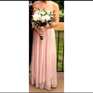 David’s Bridal Blush Bridesmaid Dress, Size 6
